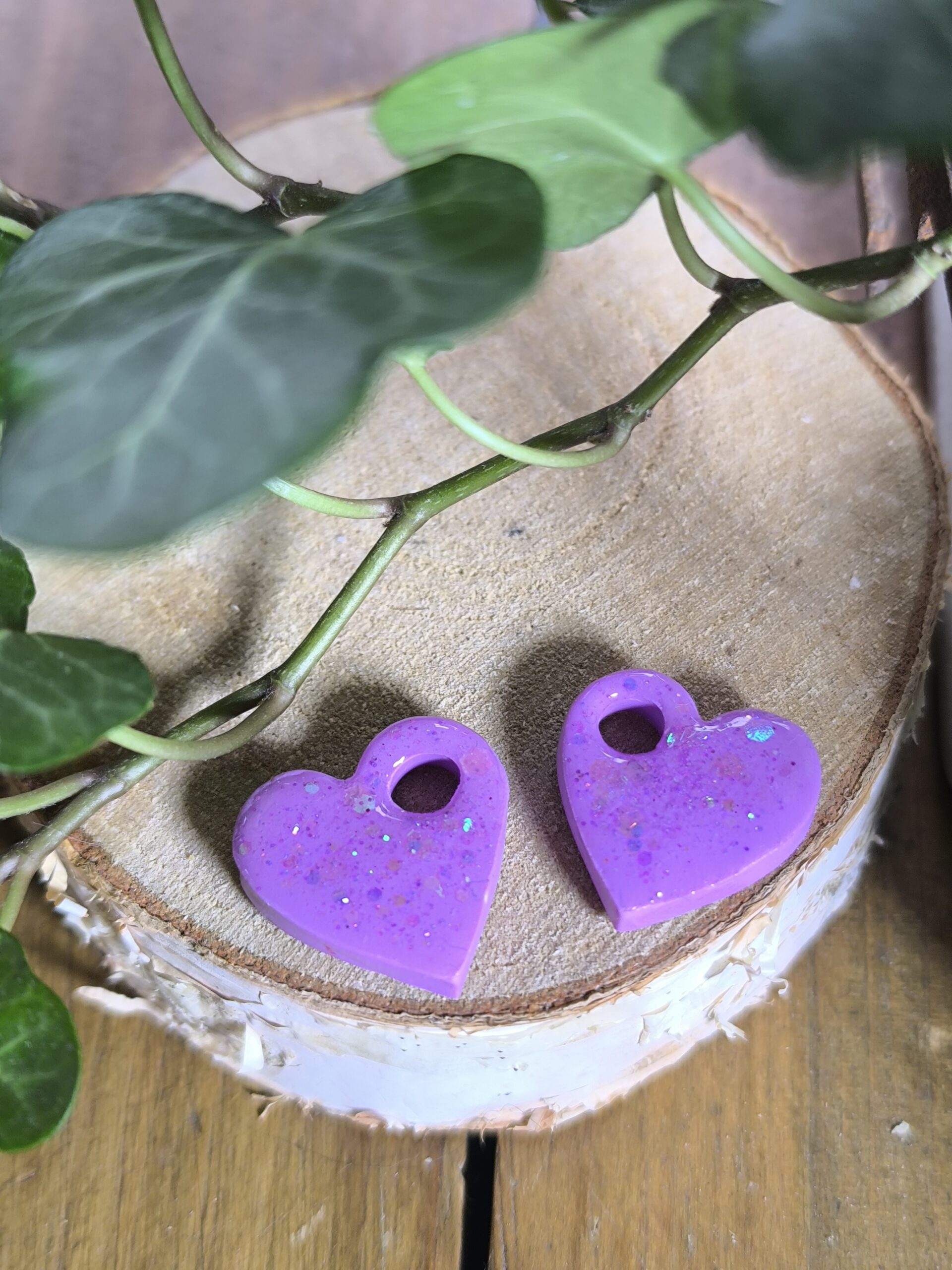 Coeur violet paillette interchangeable