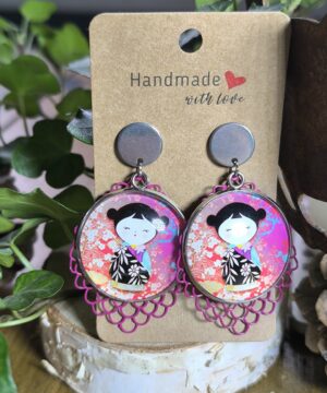 Boucles cabochon petite chinoise