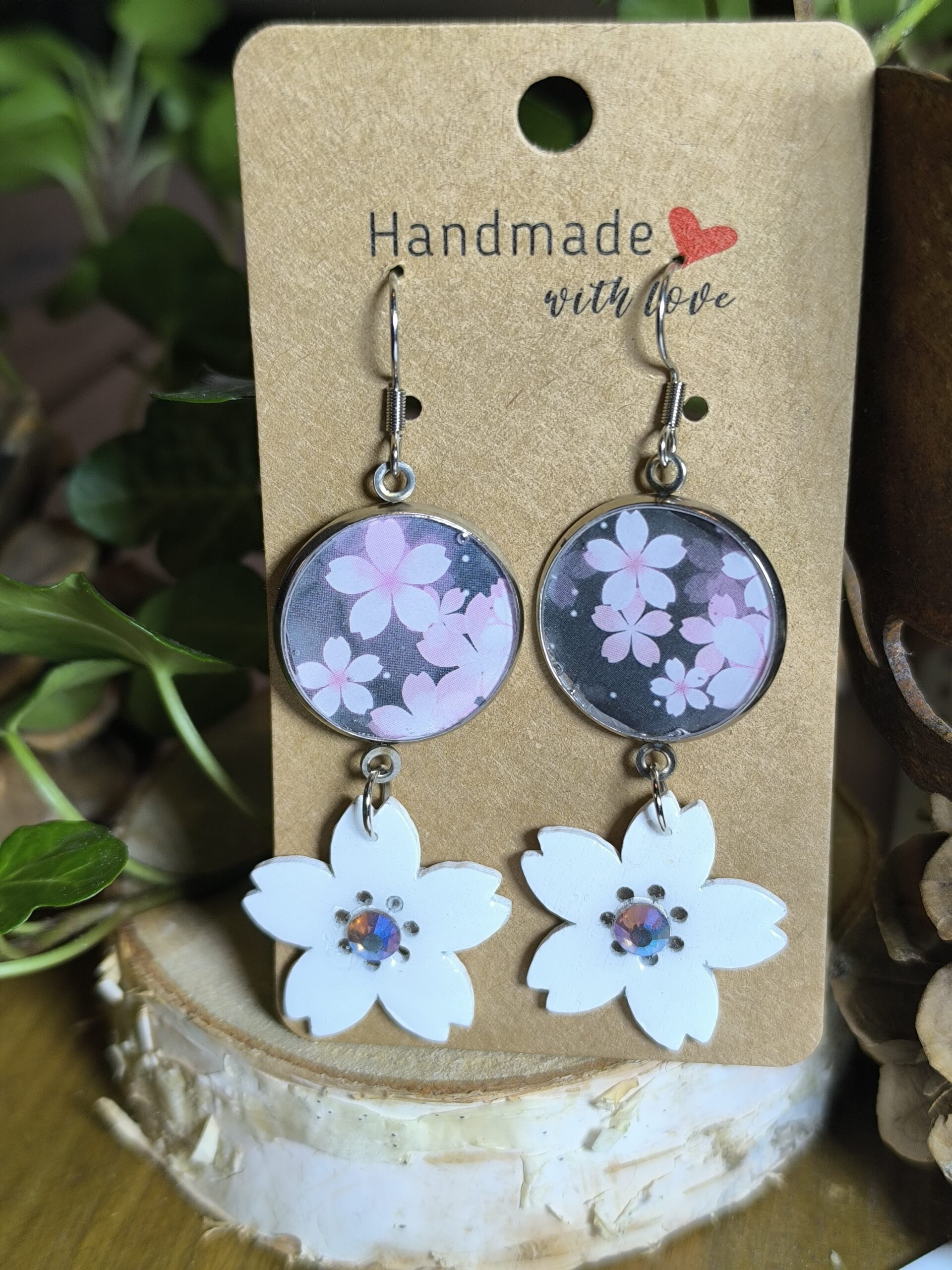 Cabochon fleurs de cerisiers