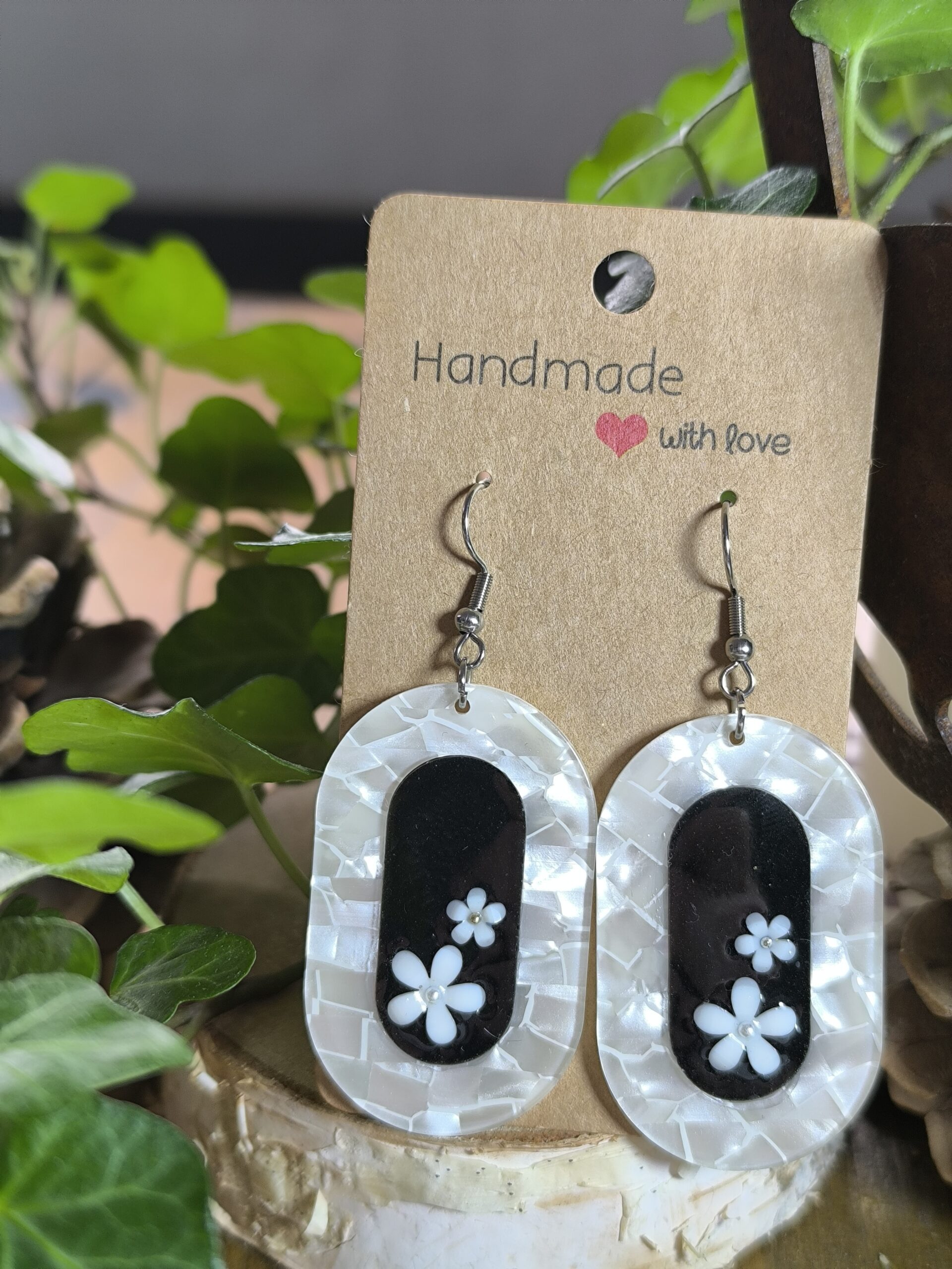 Nacré blanc coeur noir