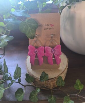 Boucles gros noeud rose